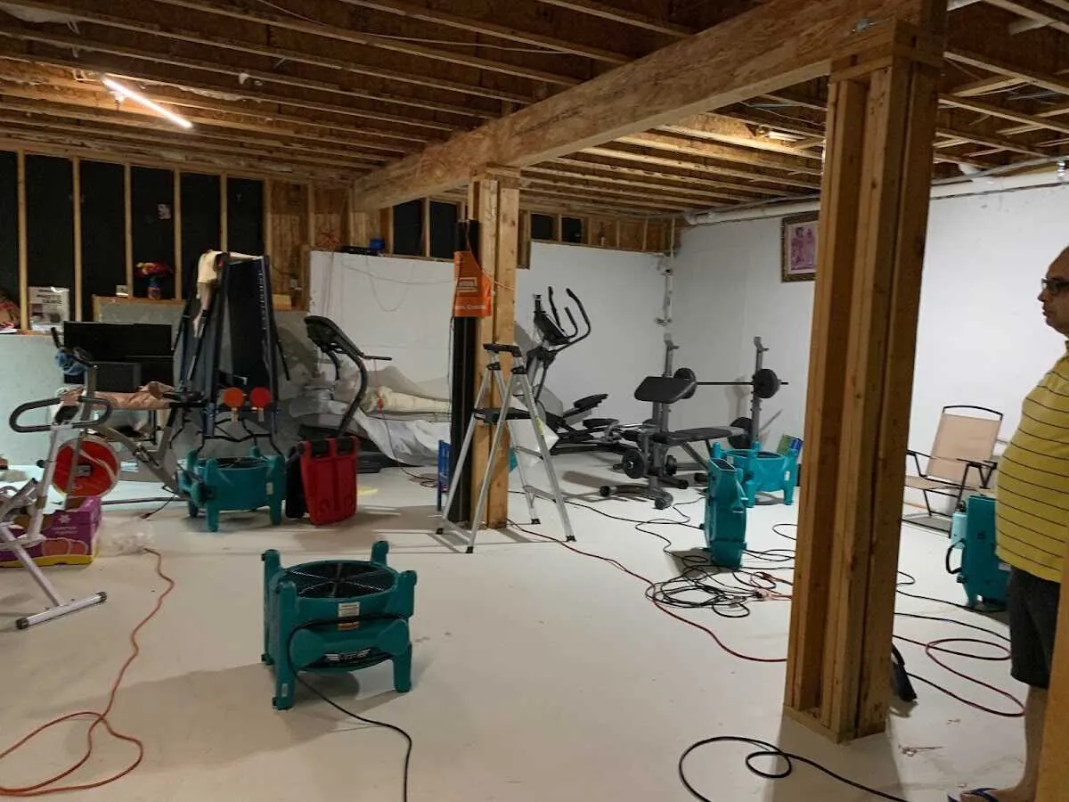 Basement drying equipment setup for Structural Drying in Indiantown